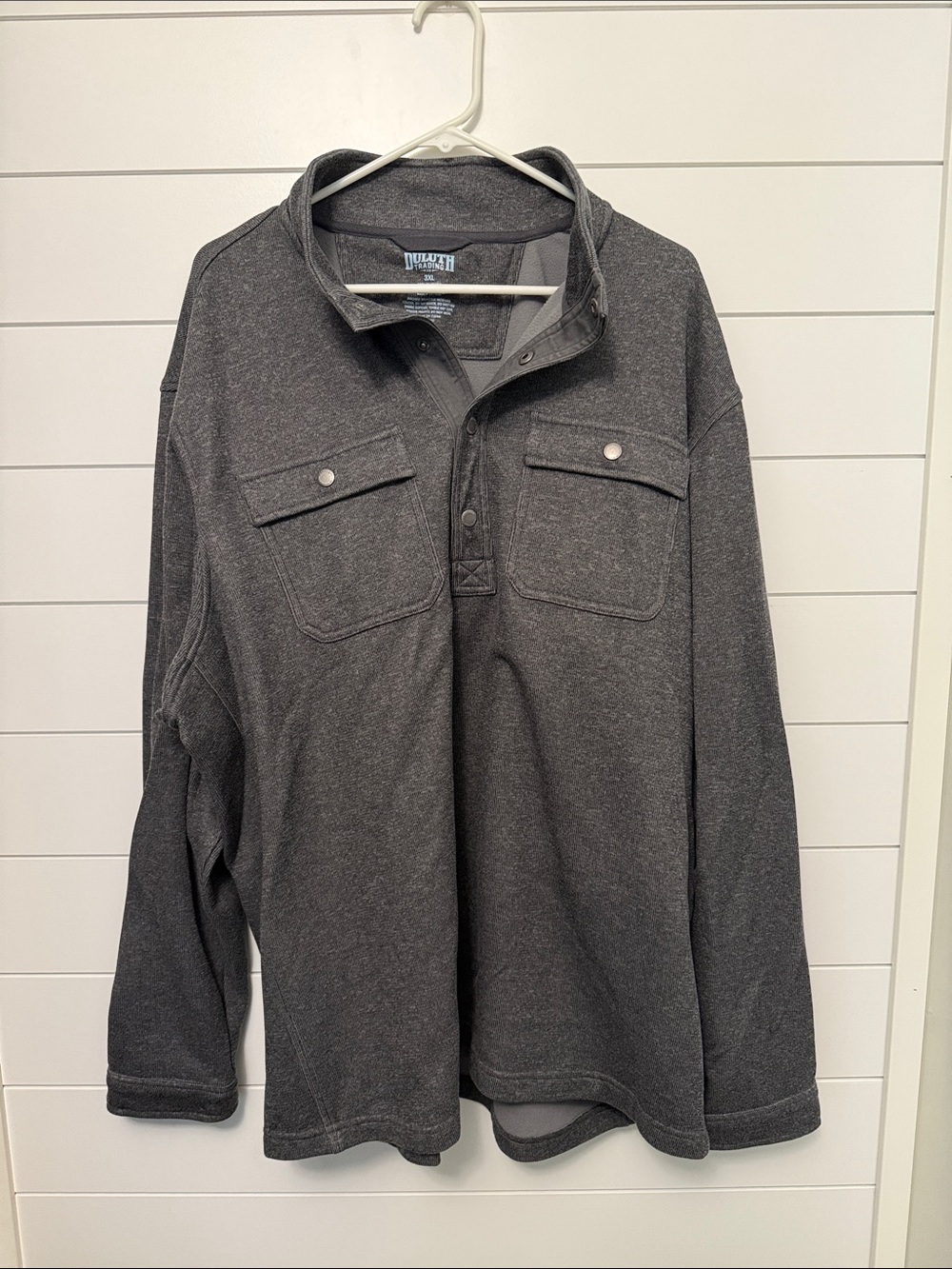 Duluth Trading Co Dark Charcoal Snap Pullover Shirt